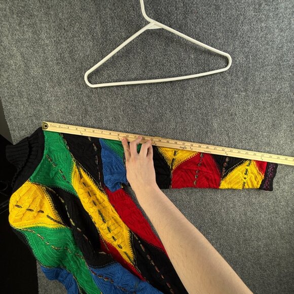 COOGI Australia Women Turtleneck Sweater Intricate Knit Abstract Colorful Medium - Picture 14 of 16